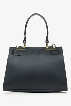 Schwarze Damen-Satchel-Tasche aus edlem italienischem Echtleder Estro ER00115408