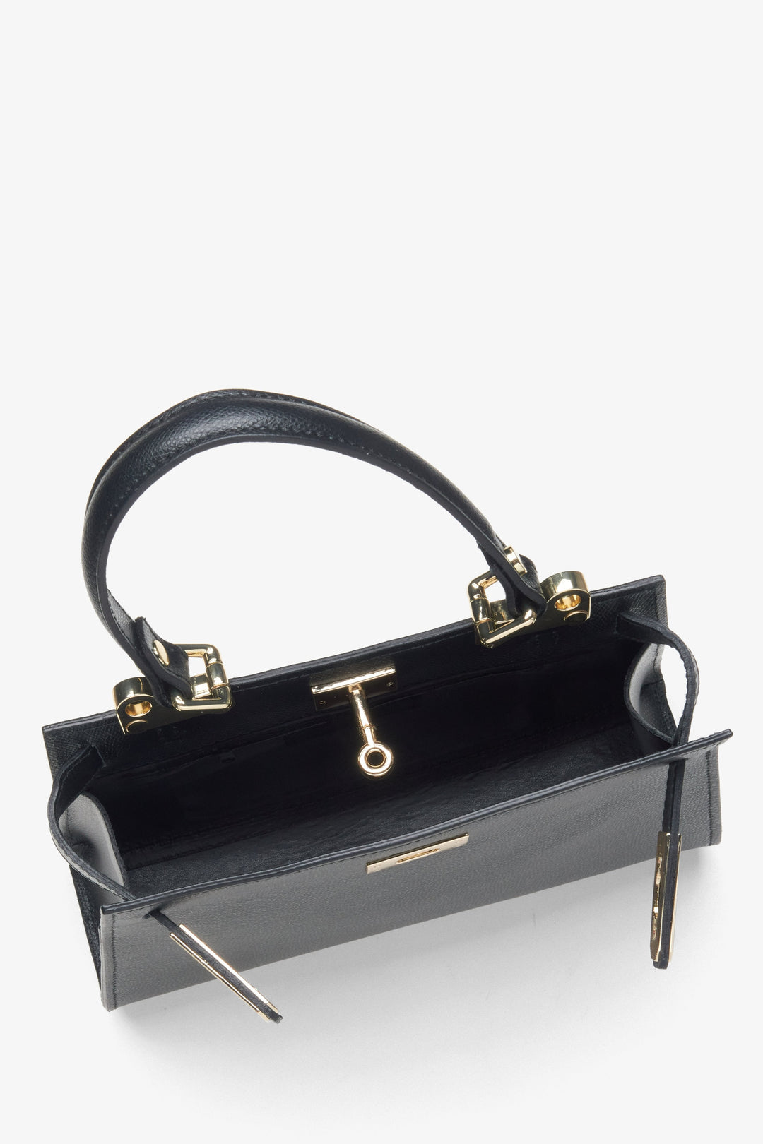 Schwarze Damen-Satchel-Tasche aus edlem italienischem Echtleder Estro ER00115408