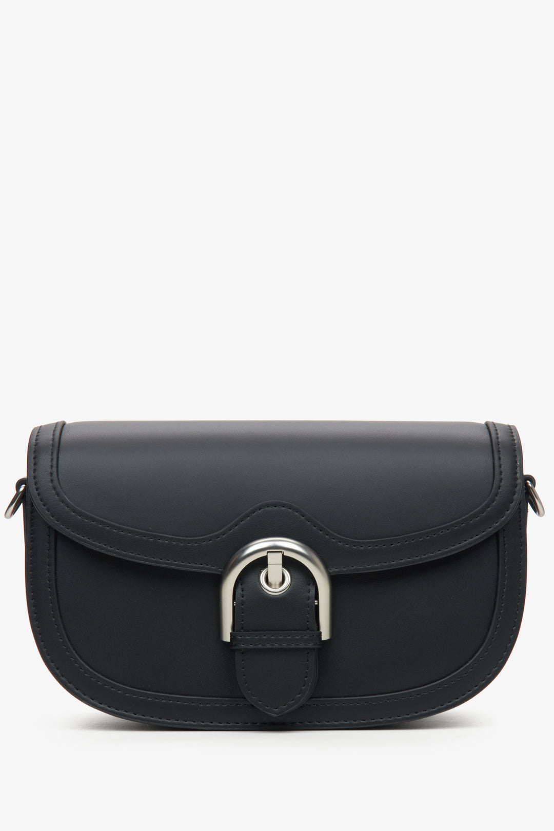 Schwarze Damen-Satteltasche aus echtem Leder Estro ER00115771.