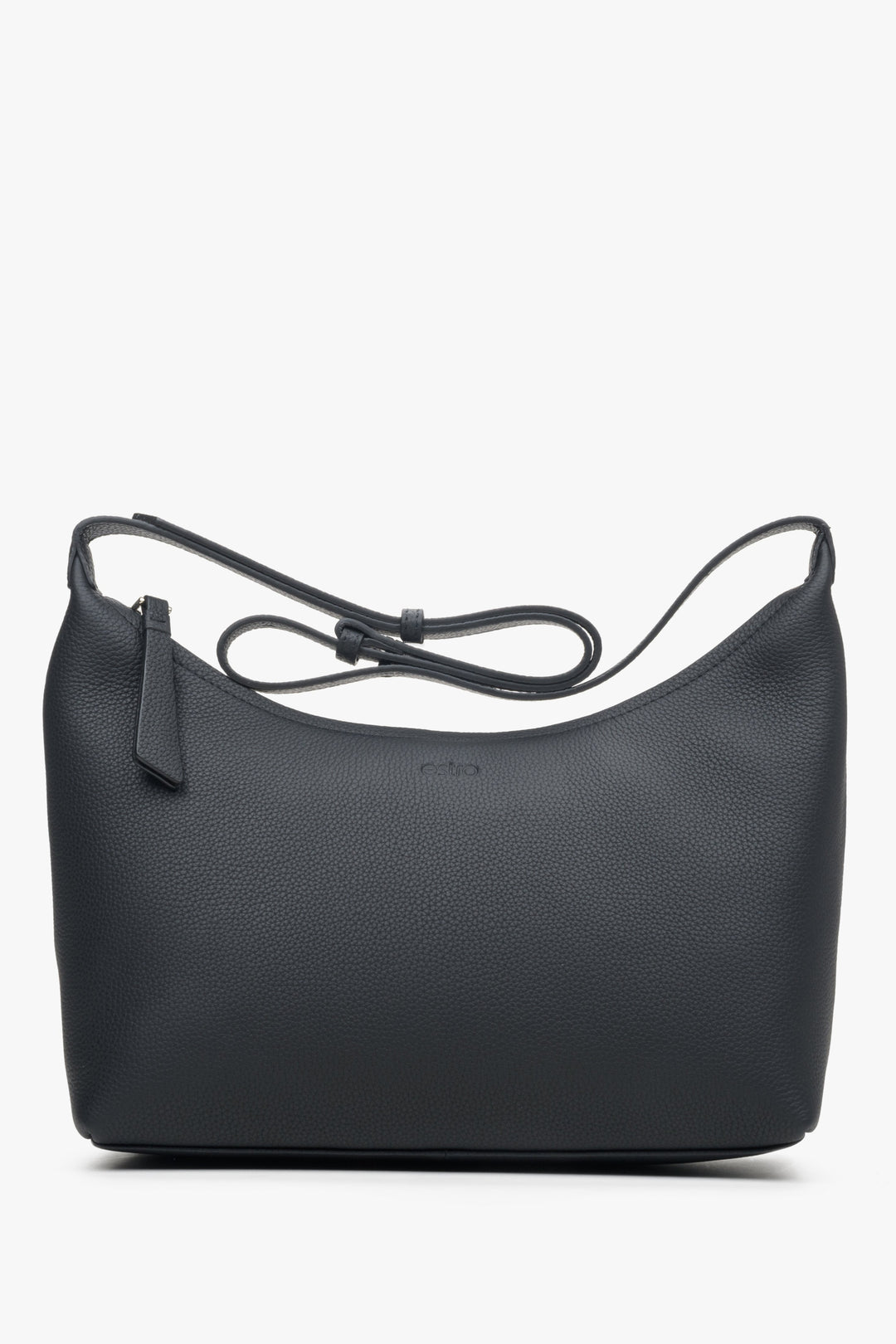 Schwarze Damen-Schultertasche aus echtem Leder Estro ER00113901.