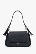 Schwarze Damen-Schultertasche aus edlem italienischem Echtleder Estro ER00116348.