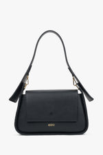Schwarze Damen-Schultertasche aus edlem italienischem Echtleder Estro ER00116348.