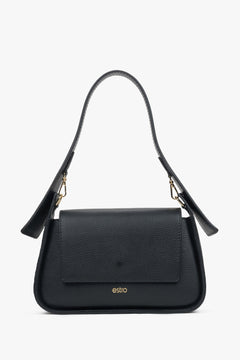 Schwarze Damen-Schultertasche aus edlem italienischem Echtleder Estro ER00116348.