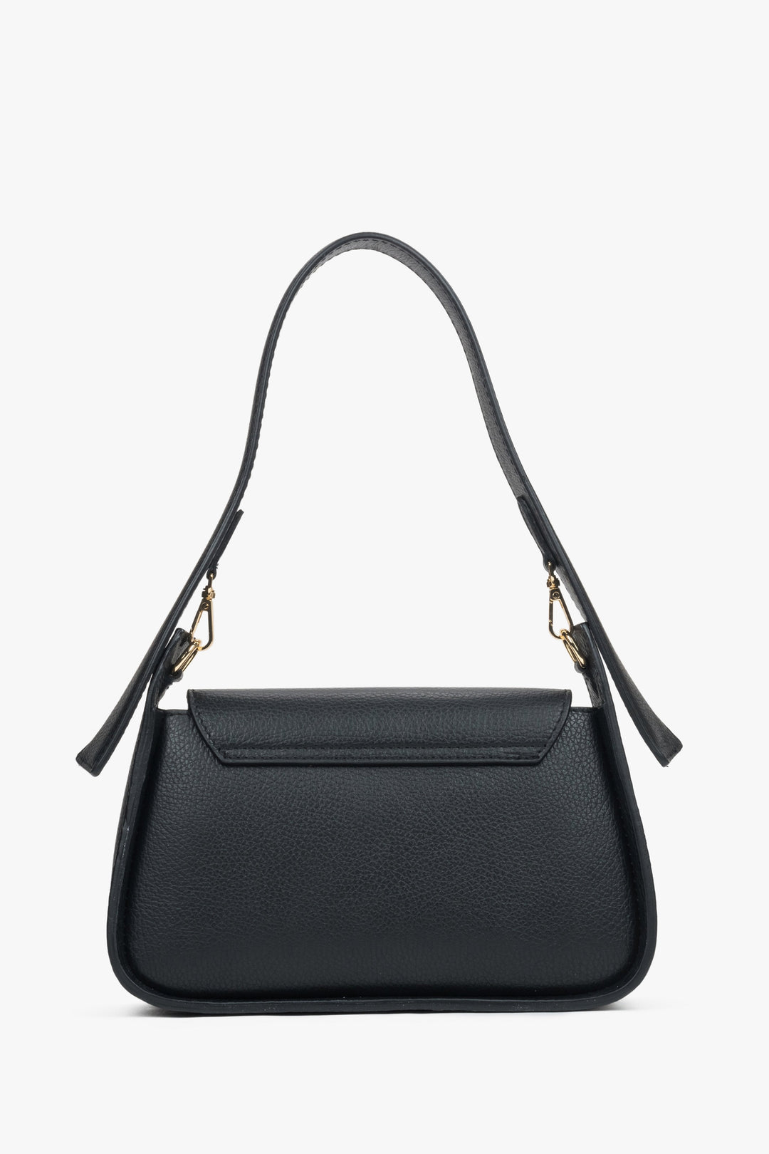 Schwarze Damen-Umhängetasche von Estro – Rückansicht der Tasche.