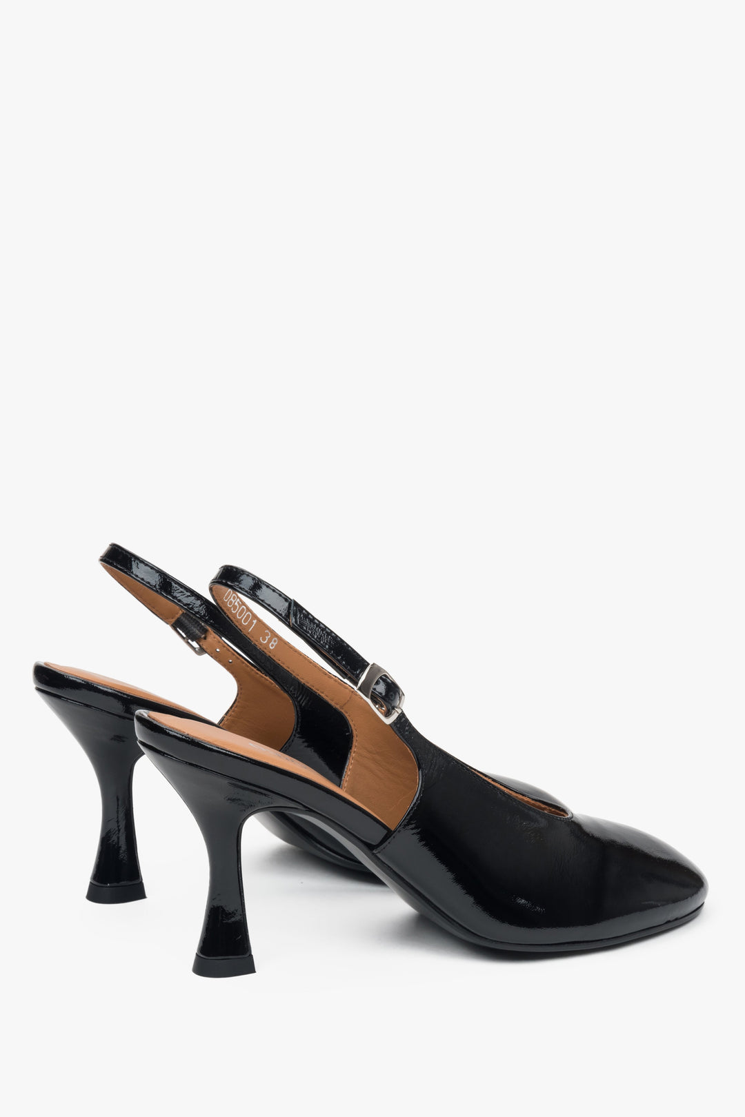 Schwarze Pumps mit Riemchen und Absatz aus Echtleder Estro ER00117101