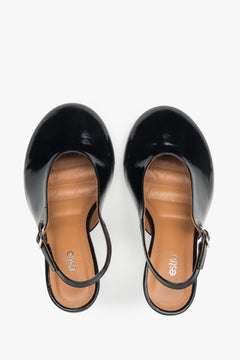 Glänzende Slingback-Schuhe für Damen aus italienischem Leder Estro ER00117101