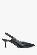 Damen Slingback Pumps aus schwarzem Leder von Estro ER00115115