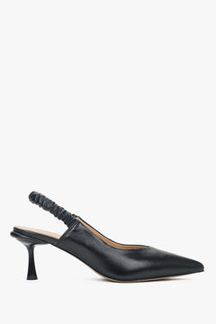 Damen Slingback Pumps aus schwarzem Leder von Estro ER00115115