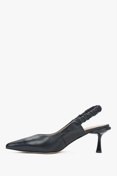 Schwarze Pumps aus Glattleder mit offener Ferse Estro ER00115115