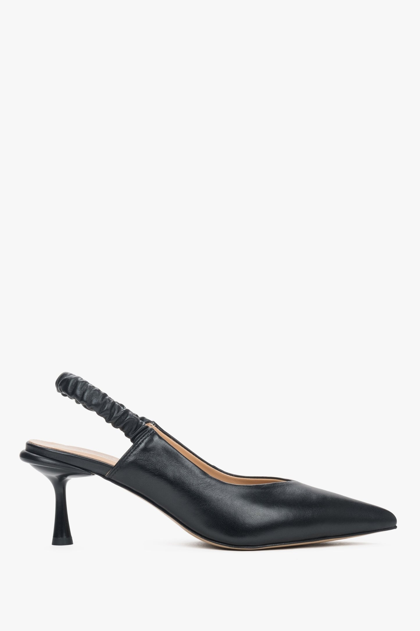 Damen Slingback Pumps aus schwarzem Leder von Estro ER00115115