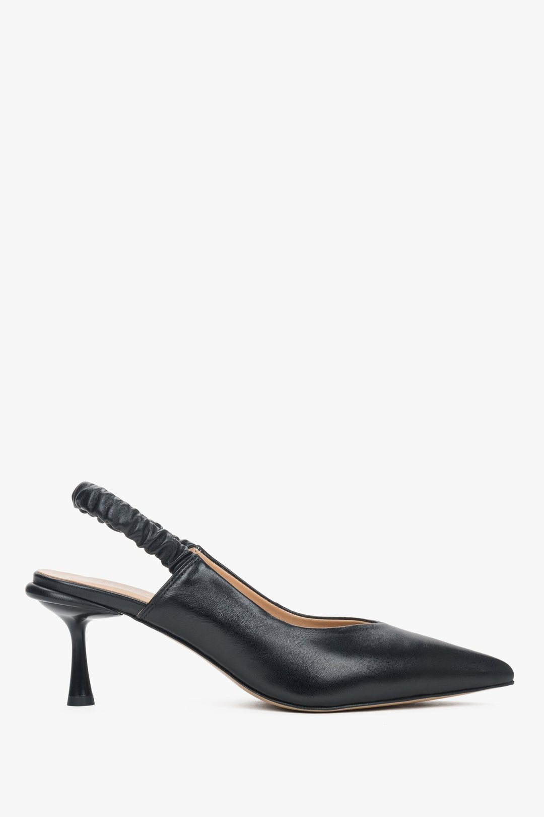 Damen Slingback Pumps aus schwarzem Leder von Estro ER00115115