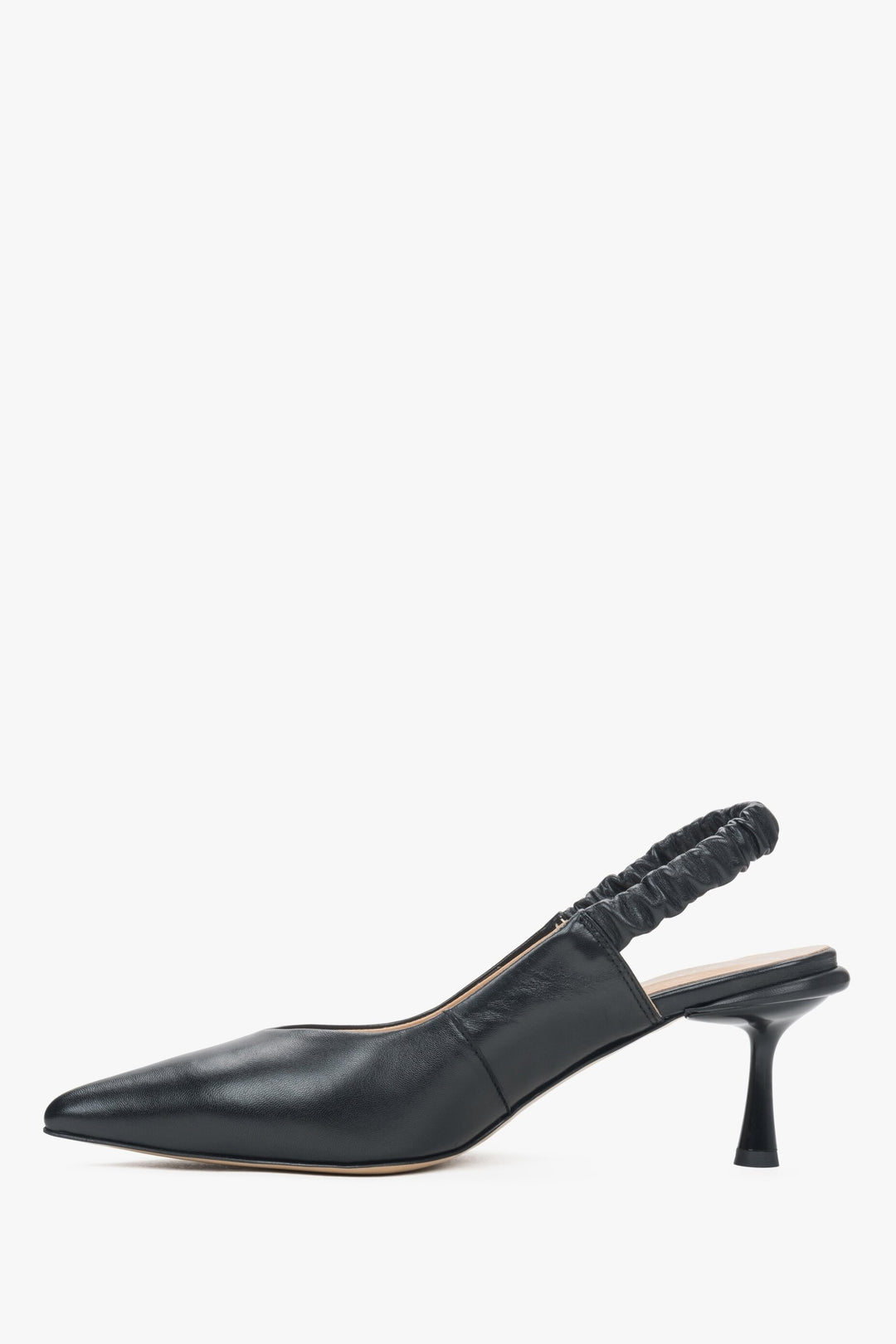 Schwarze Pumps aus Glattleder mit offener Ferse Estro ER00115115