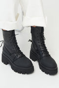 Schwarze Damen-Stiefelette aus echtem Leder Estro ER00111821.