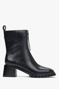 Schwarze Damen-Stiefelette aus Echtleder mit flachem Absatz Estro ER00115899.