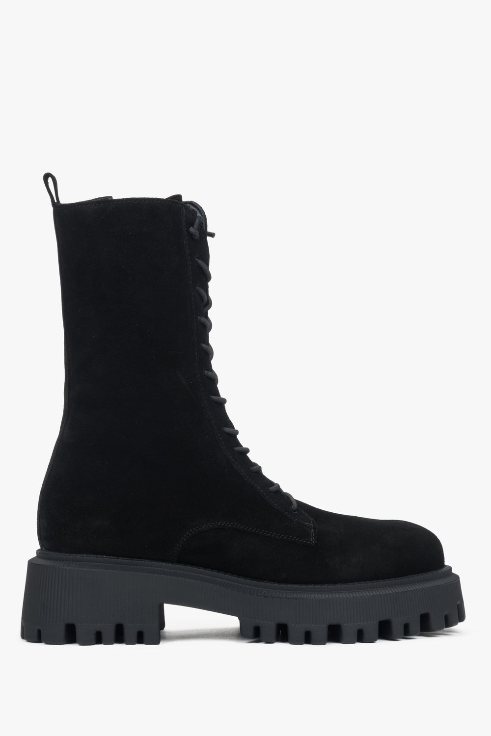 Schwarze Damen-Stiefelette aus edlem italienischem Velours Estro ER00117936.