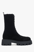 Schwarze Damen-Stiefelette aus edlem italienischem Velours Estro ER00117936.