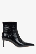 Schwarze Damen-Stiefelette aus Lackleder mit elegantem Stiletto Estro ER00115884.