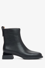 Schwarze Damen-Stiefelette aus Leder mit elegantem Leo-Akzent Estro ER00115874.