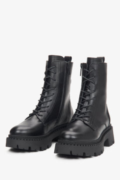 Damen-Stiefeletten in Schwarz mit leichter Isolierung von Estro.