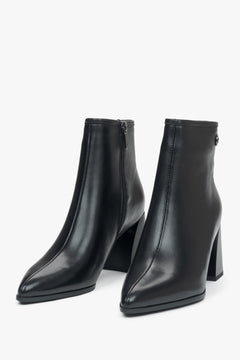 Klassische Damen Ankle Boots aus schwarzem Echtleder Estro ER00115879