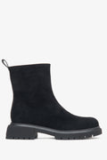 Damen-Winterstiefeletten in Schwarz aus echtem Velours mit Wollfutter Estro ER00115867.