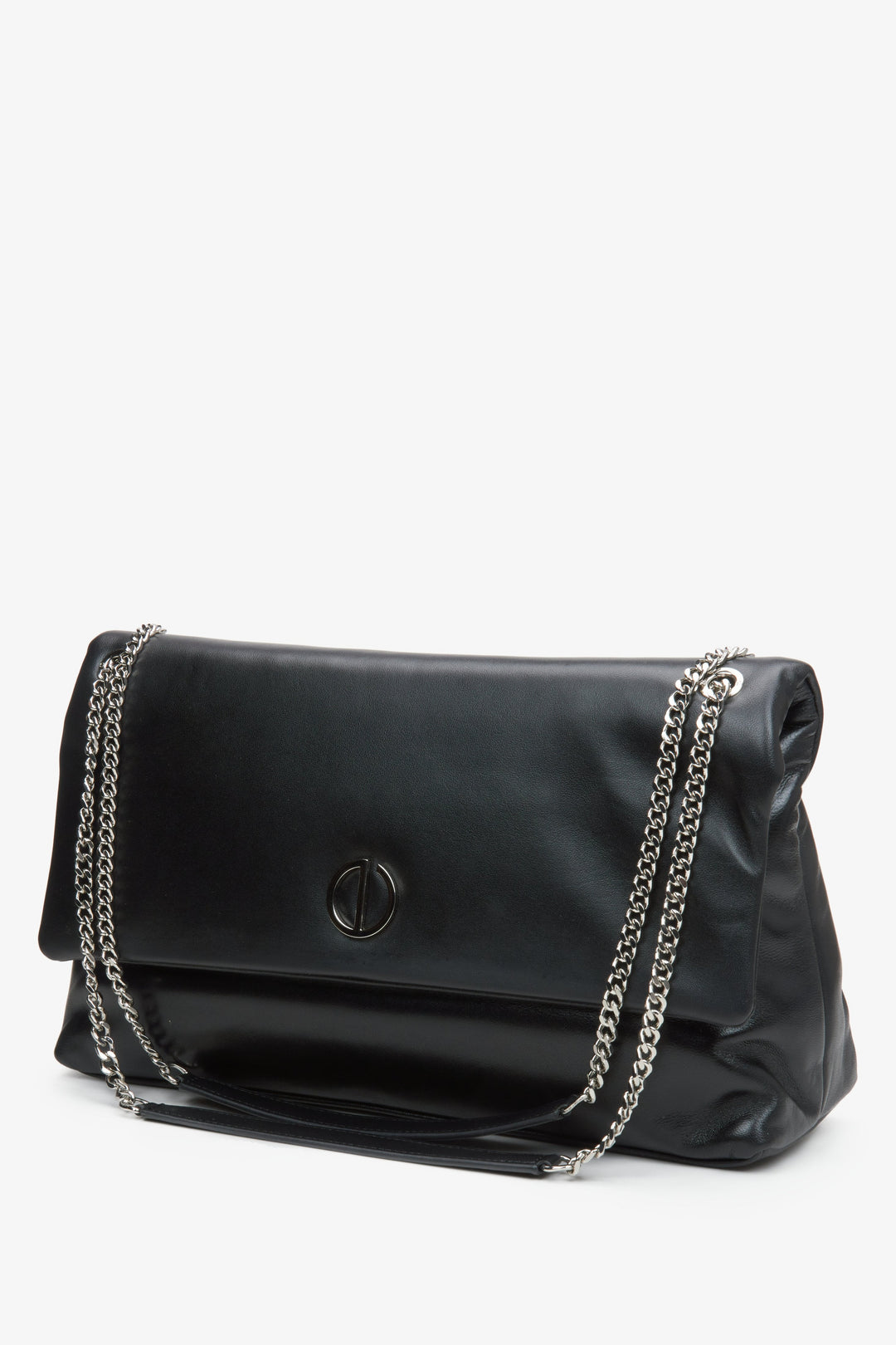 Schwarze Damenhandtasche mit Kettenriemen von Estro.