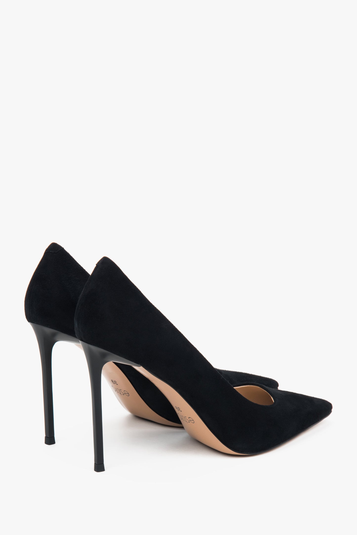 Klassische schwarze High Heels aus Echtleder mit Chevro-Innenfutter. Estro ER00117236