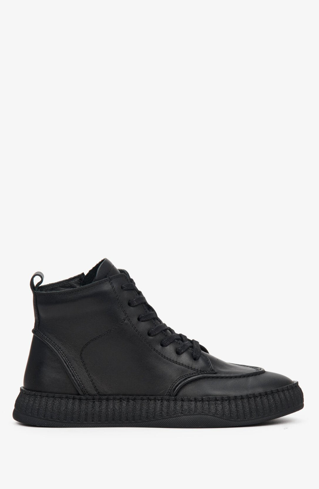 Schwarze Damenstiefel aus echtem Leder Estro ER00112020.