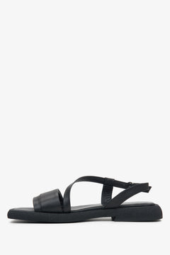 Schwarze Damen-Sandalen von Estro aus hochwertigem Echtleder. 