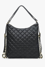 Schwarze gesteppte Damen-Schultertasche aus edlem italienischem Echtleder Estro ER00114311.