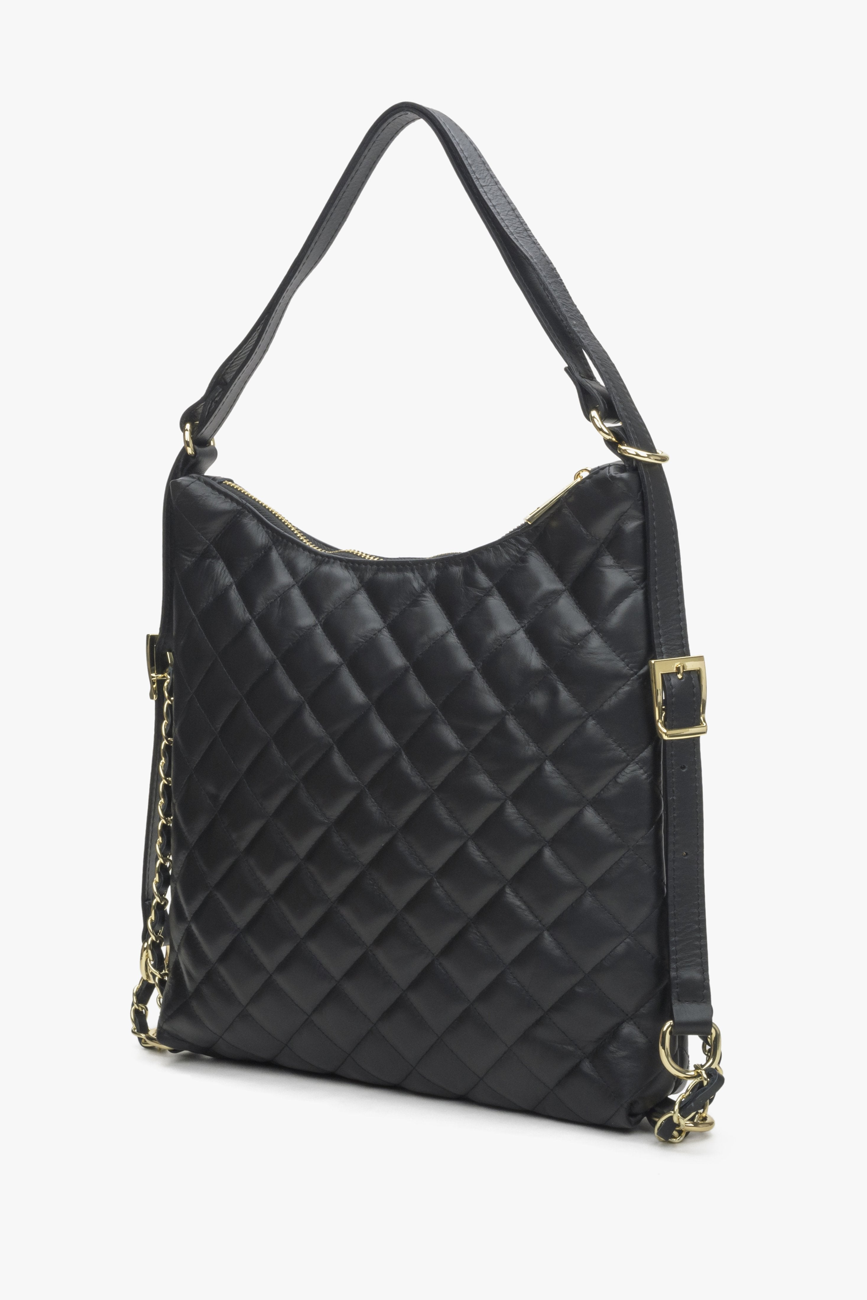 Gestepptes schwarzes Damenhandtasche von Estro.