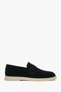 Schwarze Herren Loafer aus italienischem Echtvelours Estro ER00117291.
