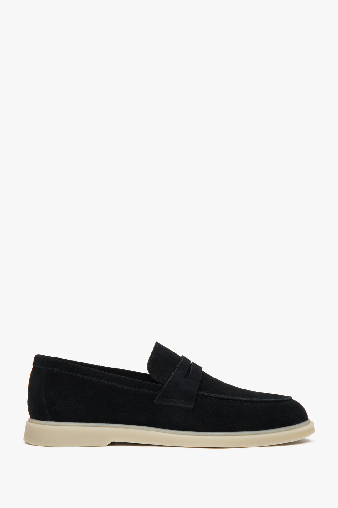 Schwarze Herren Loafer aus italienischem Echtvelours Estro ER00117291.