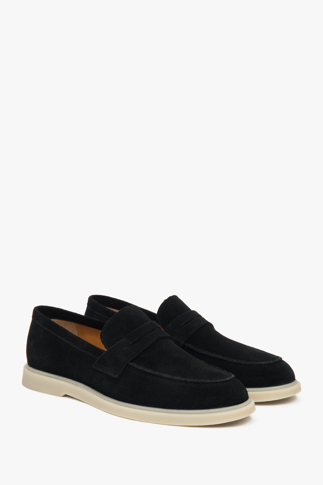 Elegante schwarze Herren Loafer von Estro aus italienischem Premium Echtvelours.
