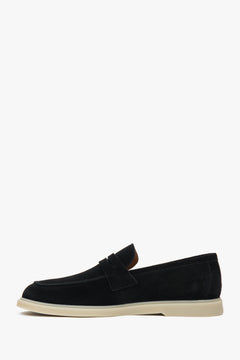 Luxuriöse schwarze Herren Loafer von Estro aus italienischem Premium Echtvelours.