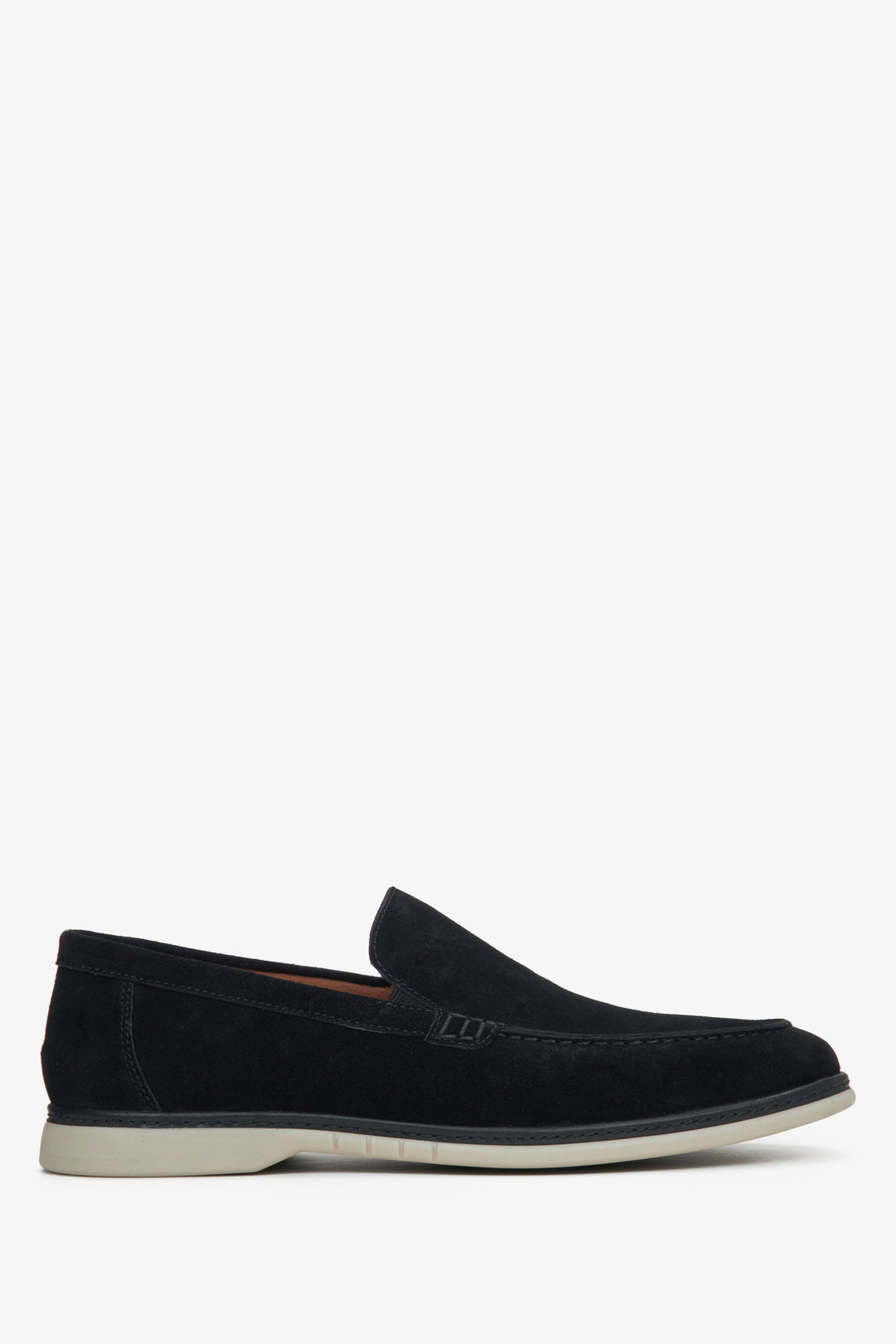 Schwarze Herren-Loafer aus echtem Veloursleder von Estro.
