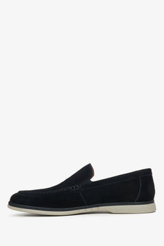 Herren-Loafer in Schwarz. Echtes Veloursleder. Modell Estro.
