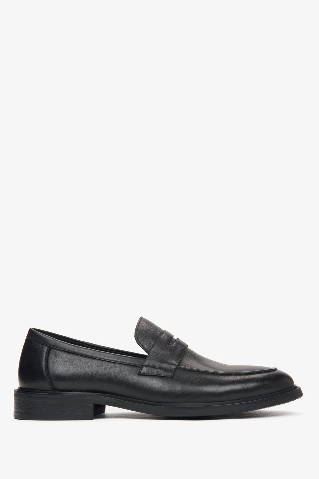 Herren Penny Loafer schwarz aus echtem Leder Estro ER00115807