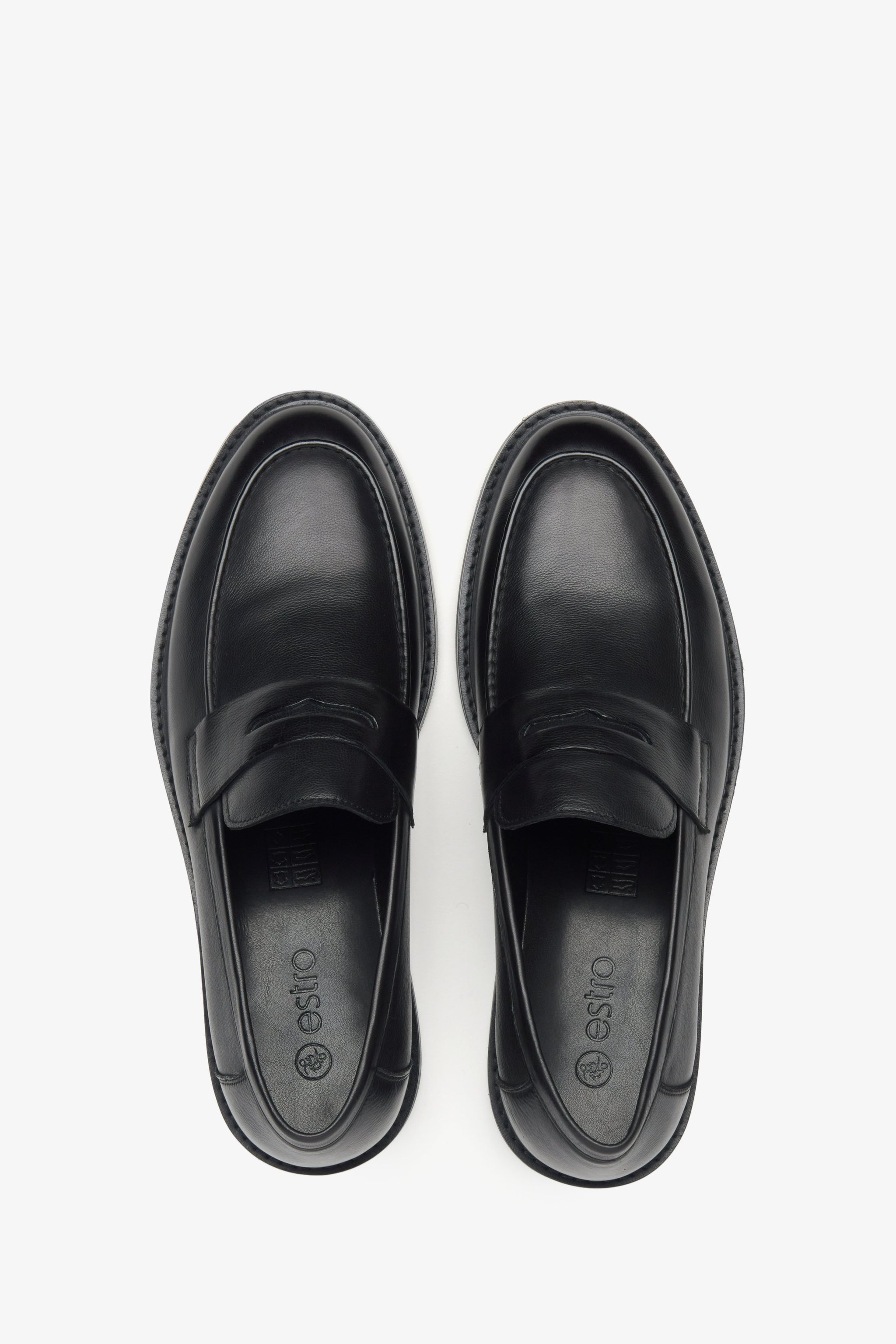 Herren Slipper aus hochwertigem Leder schwarz Estro ER00115807