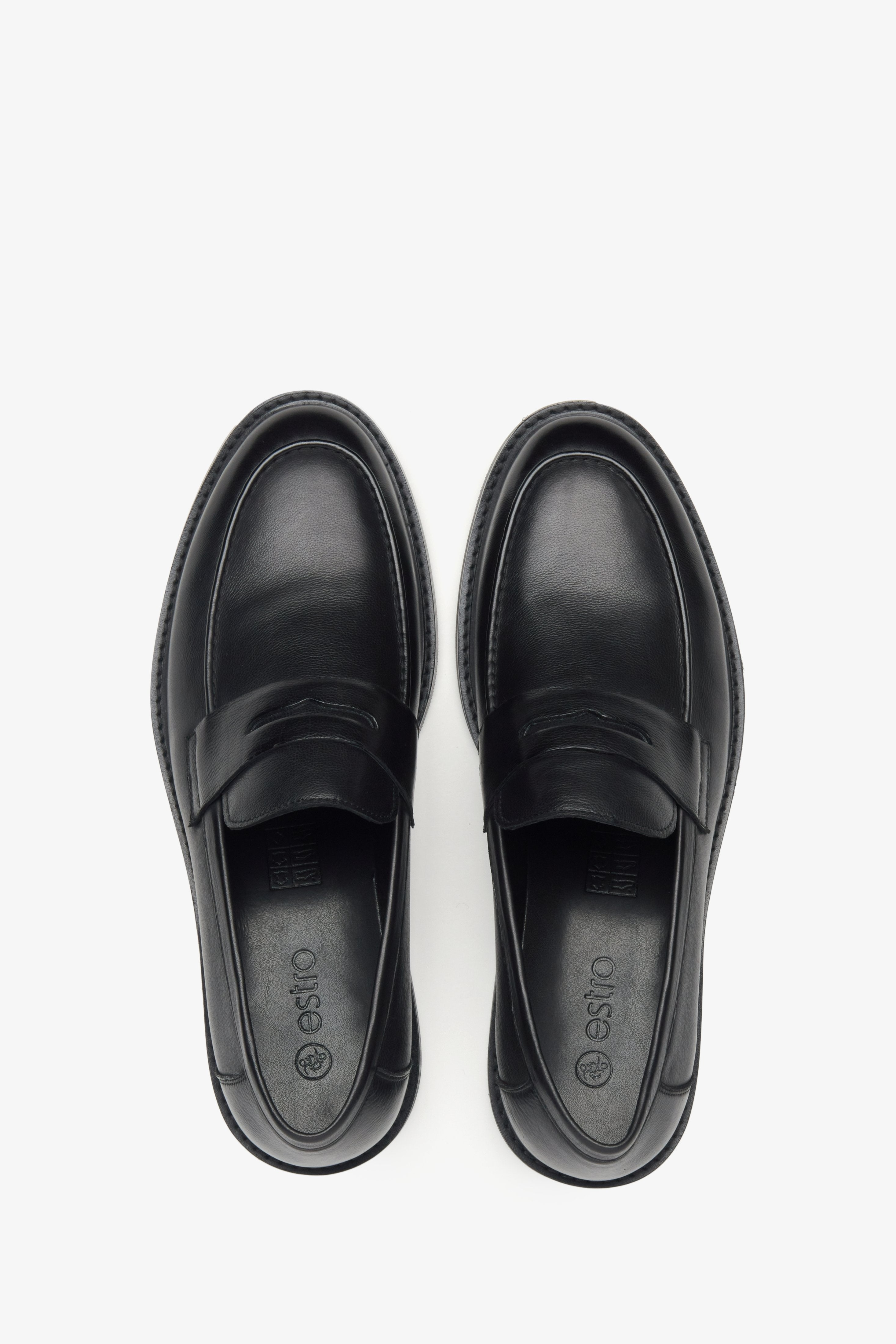 Herren Slipper aus hochwertigem Leder schwarz Estro ER00115807