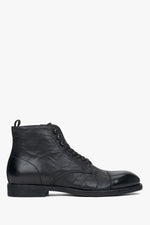 Schwarze Herren-Schnürstiefeletten aus Echtem Leder Estro ER00116160.