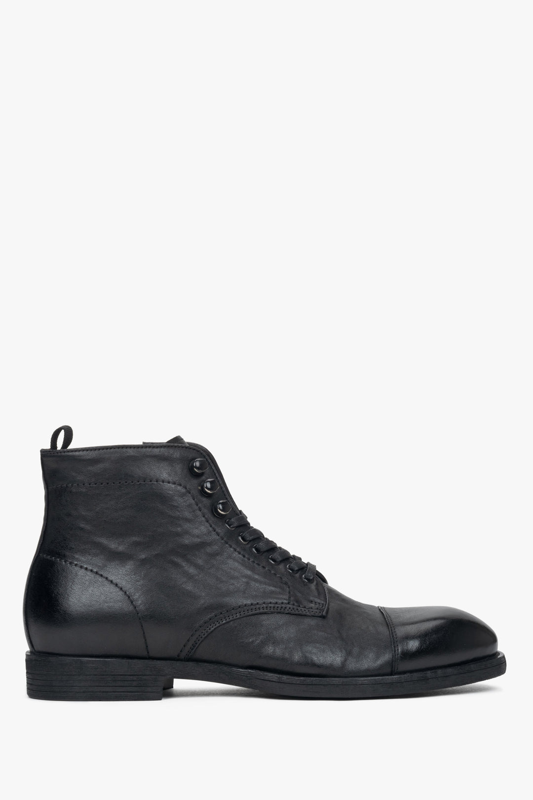 Schwarze Herren-Schnürstiefeletten aus Echtem Leder Estro ER00116160.