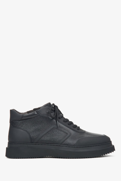 Herren Stiefeletten aus echtem Leder in Schwarz mit warmer Fütterung Estro ER00116158.