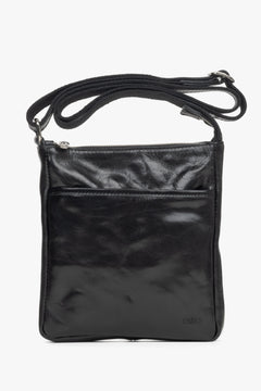 Schwarze Herren-Umhängetasche aus edlem italienischem Leder Estro ER00115170.