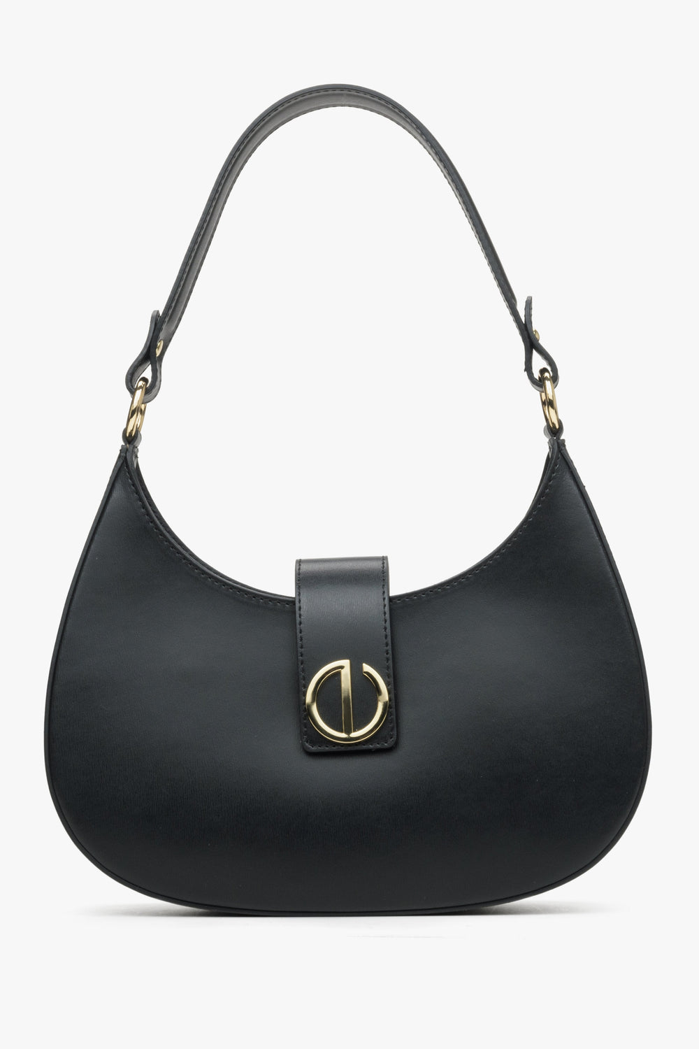 Schwarze italienische Leder-Handtasche für Damen Estro ER00114779.