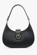 Schwarze italienische Leder-Handtasche für Damen Estro ER00114779.