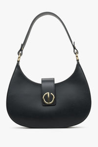 Schwarze italienische Leder-Handtasche für Damen Estro ER00114779.