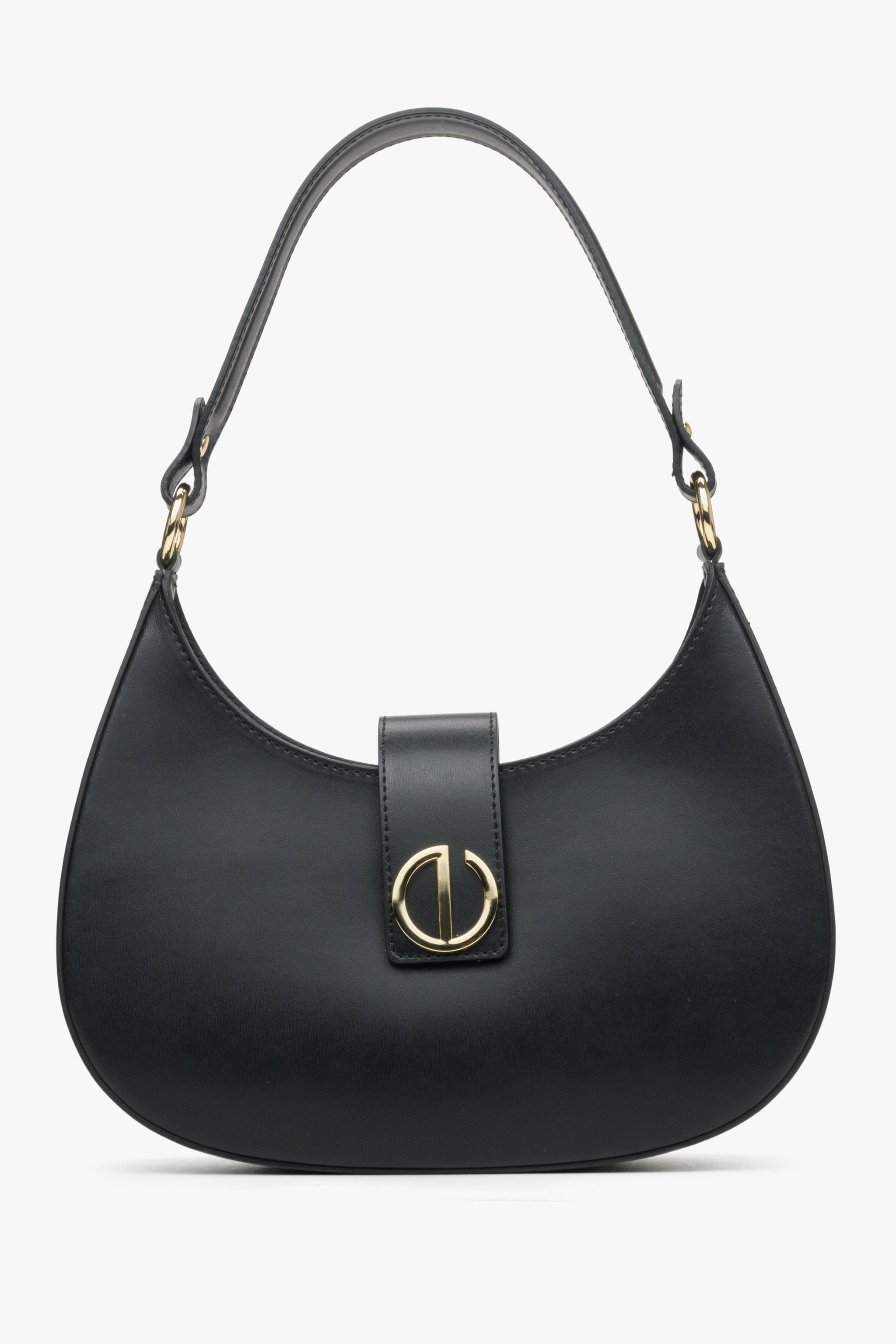 Schwarze italienische Leder-Handtasche für Damen Estro ER00114779.