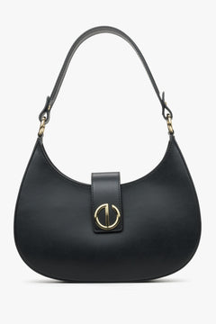 Schwarze italienische Leder-Handtasche für Damen Estro ER00114779.