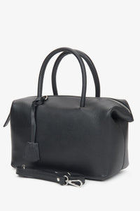 Schwarze italienische Leder-Satchel für Damen Estro ER00116699.